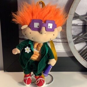 Vintage 90’s Nickelodeon Chuckie Finster  Rugrats Plush Green Tuxedo Backpack